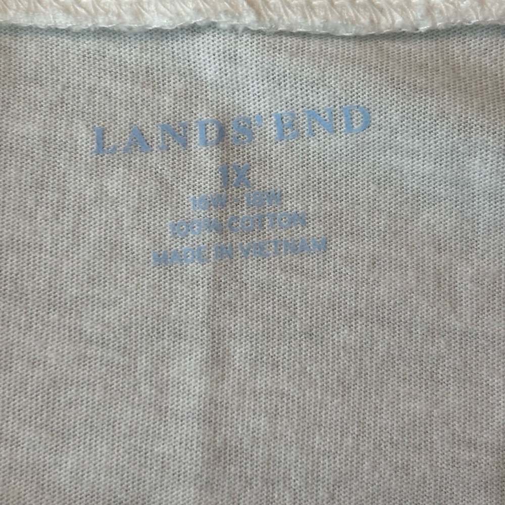 Lands’ End White Sleeveless Cotton Shift Dress With Pockets 1X 16W 18W - Picture 3 of 7